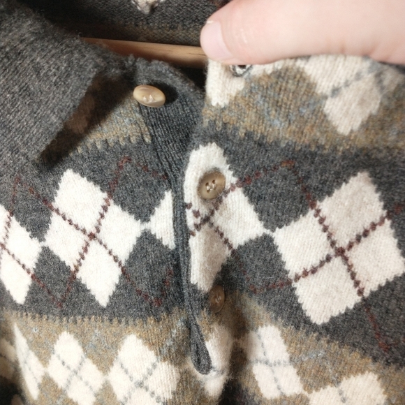 Vintage Argyle Collared 100% lambswool sweater, size M - Picture 4 of 8